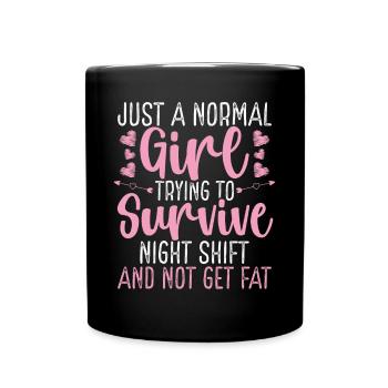 Night Shift Worker Girl Factory Worker Women - Full Colour Mug - black - Front