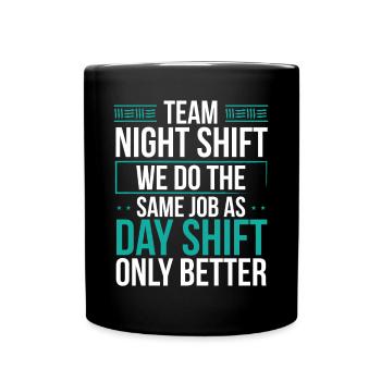 Factory Worker Night Shift Worker Production Job - Full Colour Mug - black - Front