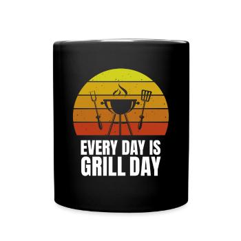 Every Day is Grill Day Grilling Grill Master - Full Colour Mug - black - Front