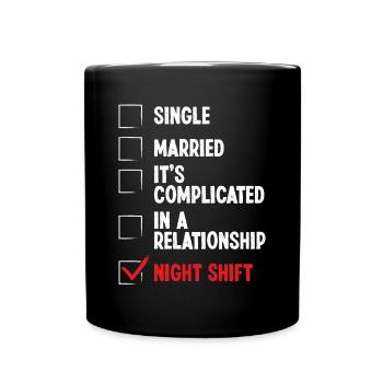 Factory Worker Night Shift Production Funny - Tasse einfarbig - Schwarz - Vorne