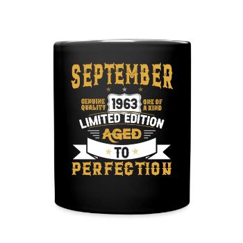 Anniversaire Septembre 1963 né Vintage - Mug uni - noir - Devant