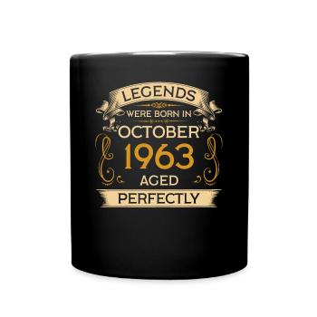 Birthday Legends Were Born Ins October 1963 - Full Colour Mug - black - Front