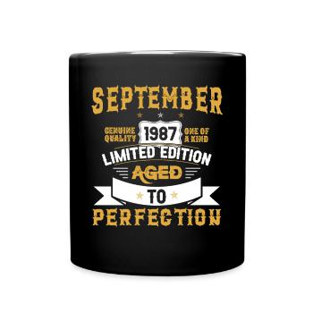 Anniversaire Septembre 1987 né Vintage - Mug uni - noir - Devant