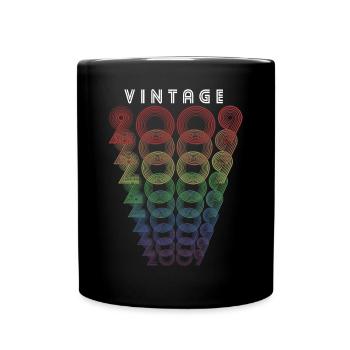 Vintage 2009 Year of birth 2009 Vintage Birthday - Full Colour Mug - black - Front