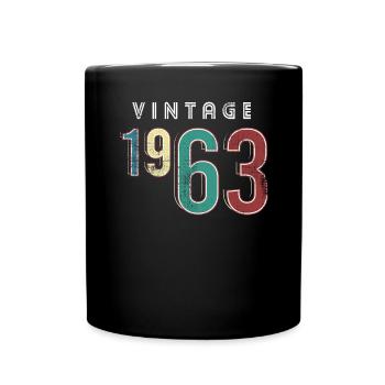 Vintage 1963 Anniversaire Né année 1963 - Mug uni - noir - Devant