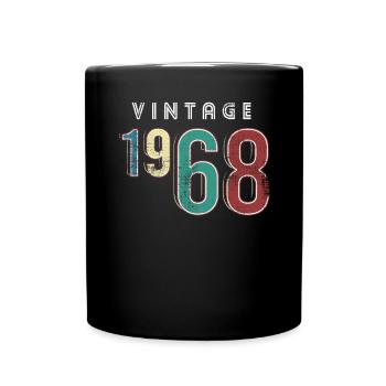 Vintage 1968 Birthday Born year 1968 - Full Colour Mug - black - Front