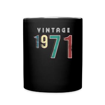 Vintage 1971 Birthday Born year 1971 - Full Colour Mug - black - Front