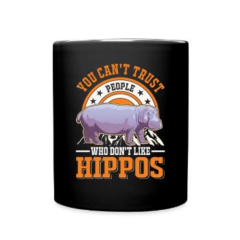 Hippo Lover Hippo Hippo Hippo - Full Colour Mug - black - Front