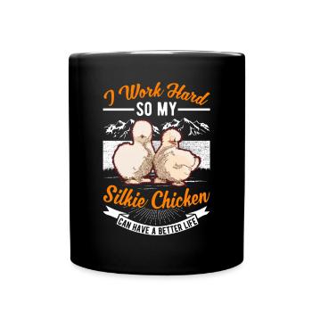 Silk Chicken Retraité Silkie Chicken Grand-père - Mug uni - noir - Devant