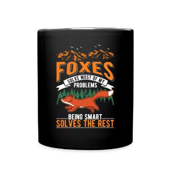 Fuchs Geschenk Rotfuchs - Tasse einfarbig - Schwarz - Vorne