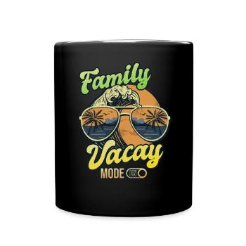 Family Vacay Mode ON | Family Vacation - Tasse einfarbig - Schwarz - Vorne