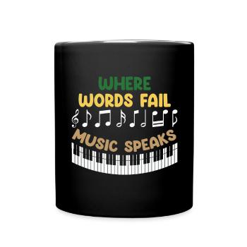 Music Design with Motivational Messages - Full Colour Mug - black - Front