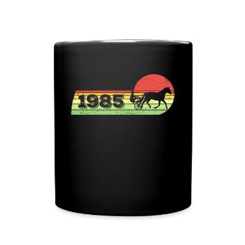 Cheval de trot né en 1985 Chevaux d’anniversaire - Mug uni - noir - Devant