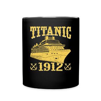 Titanic 1912 Kreuzfahrtschiff - Tasse einfarbig - Schwarz - Vorne