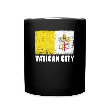 Vatican City Flag Grunge Vatican City Flag - Full Colour Mug - black - Front