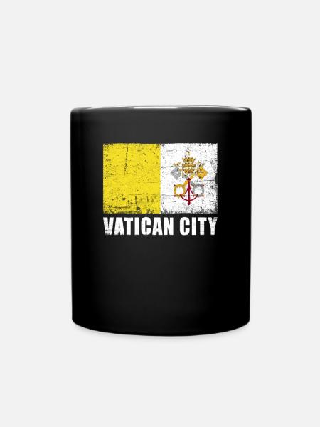Drapeau de la Cité du Vatican Grunge Drapeau de la Cité du Vatican - Mug uni - noir