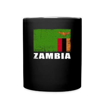 Drapeau de la Zambie Grunge Drapeau de la Zambie - Mug uni - noir - Devant
