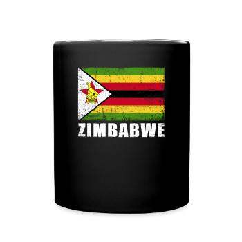 Zimbabwe Flag Grunge Zimbabwe Flag - Mug uni - noir - Devant