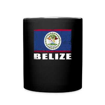Belize Flagge Grunge Belize Fahne - Tasse einfarbig - Schwarz - Vorne