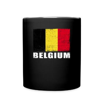 Belgique Drapeau Grunge Belgique Drapeau - Mug uni - noir - Devant
