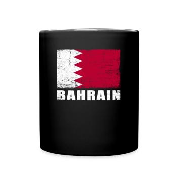 Bahrain Flagge Grunge Bahrain Fahne - Tasse einfarbig - Schwarz - Vorne