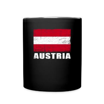 Austria Flag Grunge Austria Flag - Full Colour Mug - black - Front