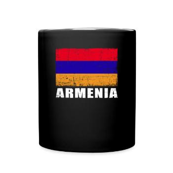 Armenien Flagge Grunge Armenien Fahne - Tasse einfarbig - Schwarz - Vorne