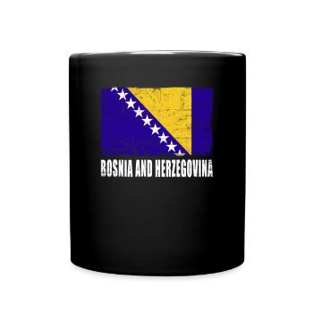 Bosnien Und Herzegowina Flagge - Tasse einfarbig - Schwarz - Vorne