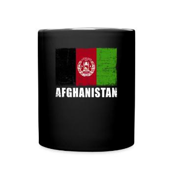 Afghanistan Flagge Grunge Afghanistan Fahne - Tasse einfarbig - Schwarz - Vorne