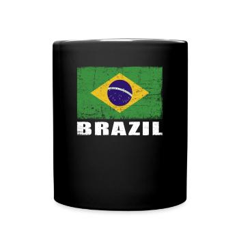 Brazil Flag Grunge Brazil Flag - Full Colour Mug - black - Front