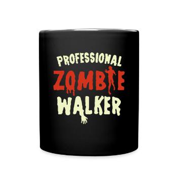 Marcheur zombie professionnel / Halloween, Zombie - Mug uni - noir - Devant