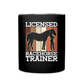 Lizenzierter Rennpferdetrainer - Pferdetrainer - Tasse einfarbig - Schwarz - Vorne
