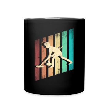 Curling Player Silhouette Curling Sport for a - Full Colour Mug - black - Front