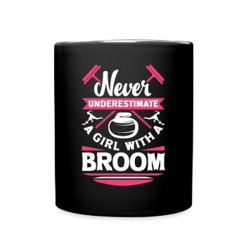 Curling Player for a Female Curler Funny - Full Colour Mug - black - Front