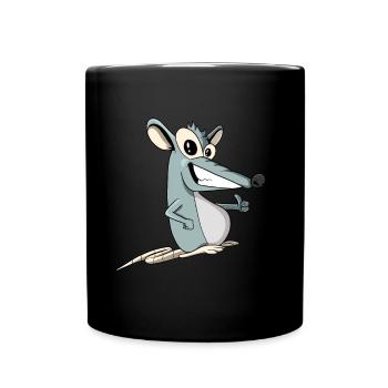 Drôle de rat de dessin animé - Mug uni - noir - Devant
