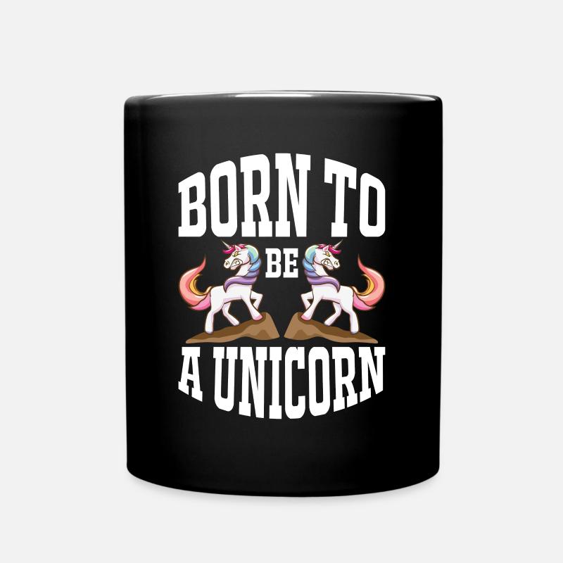 Né pour être une licorne Licorne - Mug uni - noir