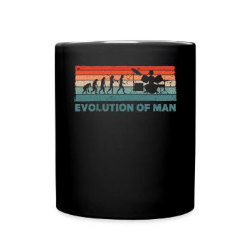 Retro Schlagzeuger Evolution Drummer - Tasse einfarbig - Schwarz - Vorne