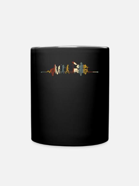 Retro Schlagzeuger Evolution Drummer - Tasse einfarbig - Schwarz