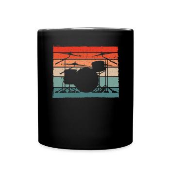 Retro Schlagzeuger Drummer - Full Colour Mug - black - Front