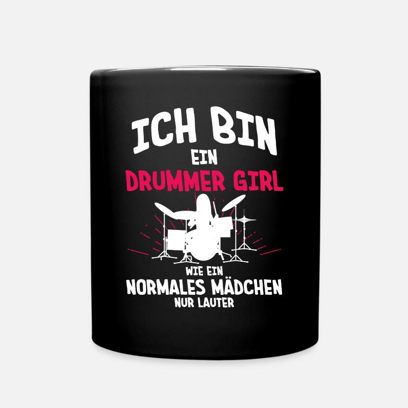 Schlagzeugerin Mädchen Drummer - Tasse einfarbig - Schwarz