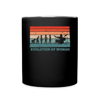 Retro Schlagzeuger Evolution Drummer - Tasse einfarbig - Schwarz - Vorne