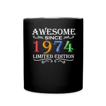 1974 - Jahrgang 1974 - Fantastisch seit 1974 - Tasse einfarbig - Schwarz - Vorne