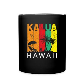 Kailua hawaiian, hawaii - Full Colour Mug - black - Front