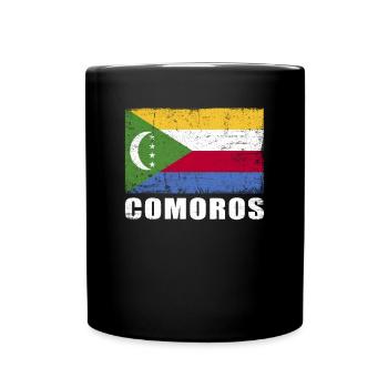 Comoros Flag Grunge Comoros Flag - Full Colour Mug - black - Front