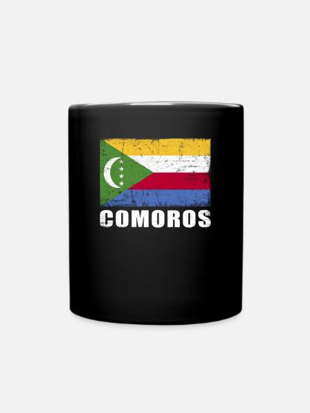 Drapeau des Comores Grunge Drapeau des Comores - Mug uni - noir