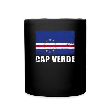 Kap Verde Flagge Grunge Kap Verde Fahne - Tasse einfarbig - Schwarz - Vorne