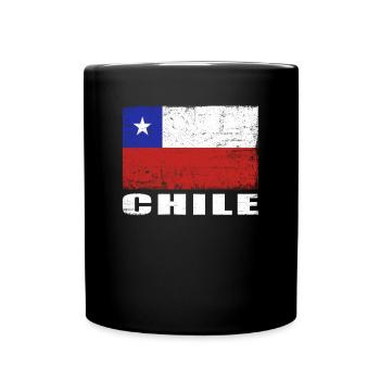Chile Flagge Grunge Chile Fahne - Tasse einfarbig - Schwarz - Vorne