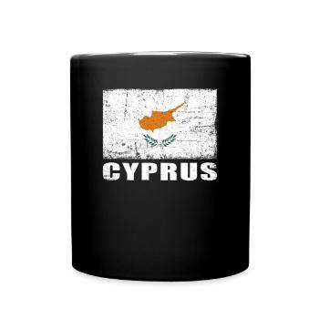Zypern Flagge Grunge Zypern Fahne - Tasse einfarbig - Schwarz - Vorne