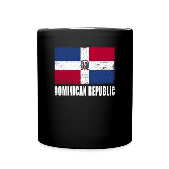 Dominikanische Republik Flagge - Tasse einfarbig - Schwarz - Vorne