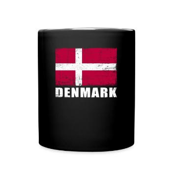 Denmark Flag Grunge Denmark Flag - Full Colour Mug - black - Front
